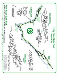 If you want to camp in a state park this campground or rv park offers that ability. Holly River State Park Campground Map.pdf.2018.04.20 ...