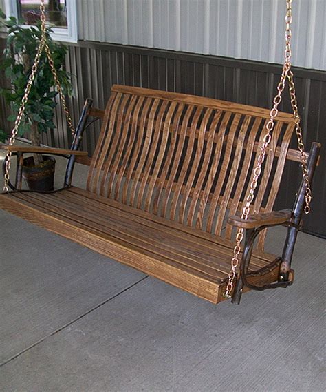 This Walnut Stain Hickory Porch Swing By Aandl Furniture Is