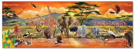 Melissa And Doug African Animals Safari 100pc Giant Floor Puzzle 2873