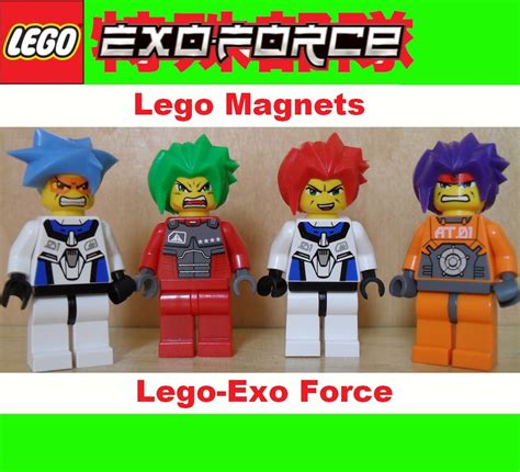 Magnetic Mini Figures 4x Lego Exo Force Takeshi Hikaru Ryo Ha Ya To