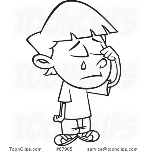 Cartoon Black And White Boy Crying 67905 By Ron Leishman