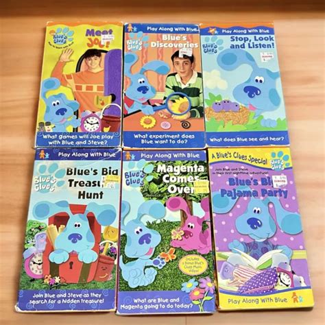 Vintage Nick Jr Blues Clues Lot Of Vhs Video Tapes Big Pajama Party