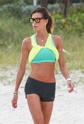 CLAUDIA GALANTI Exercising On A Beach In Miami HawtCelebs