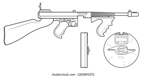 Tommy Gun Drawing
