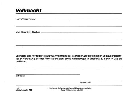 Grundsätzlich stellen dir banken vordrucke für eine vollmacht zur verfügung. Formular Vordruck Vollmacht / Vollmacht formular zum ...