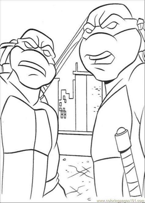Donatello And Michaelangelo Coloring Page for Kids - Free Teenage