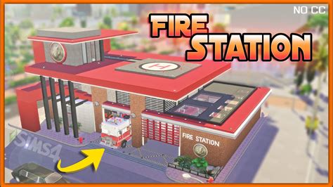 Usable Fire Station In Sims 4 🚒🔥 No Cc The Sims 4 Speed Build 2020