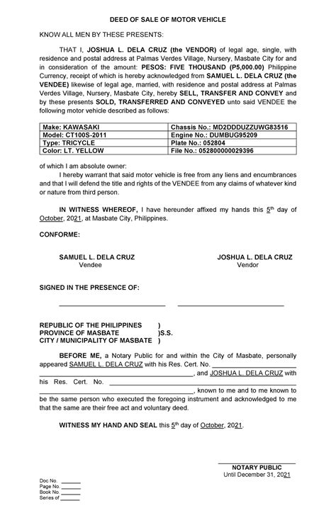 Deed Of Sale Of Motor Vehicle Blank Form Pdf Fill And Sign Printable Images The Best Porn Website