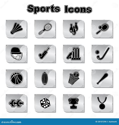 Set Of Sports Icons Stock Vector Illustration Of Balls 28107296