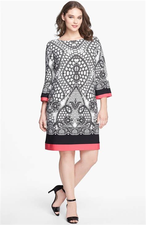 eliza j print jersey shift dress plus size nordstrom