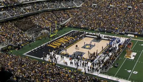 The Scenes At Iowas Womens Basketball Game At Kinnick Stadium Are