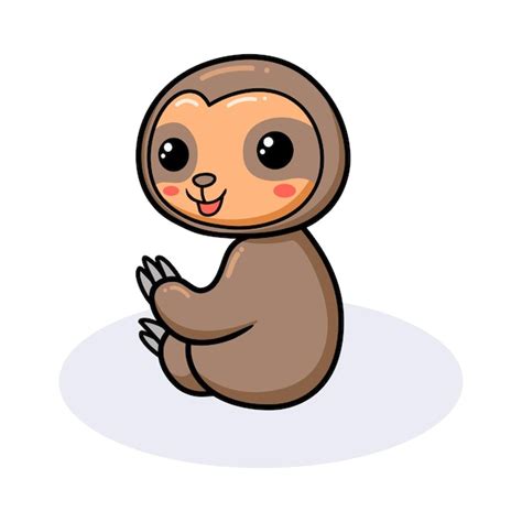 Premium Vector Cute Baby Sloth Cartoon Sitting