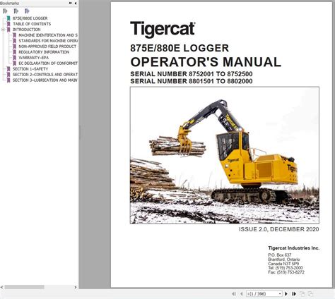 Tigercat Logger E E Operator S Manual