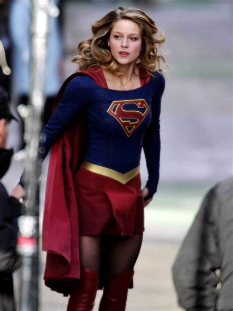 Melissa Benoist Super Girl Super Hottie On Set In Vancouver