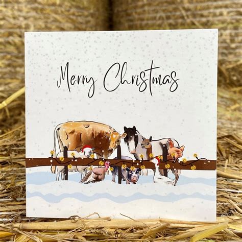 Vegan Farm Animal Christmas Cards Pack Of 10 Animal Lovers Etsy