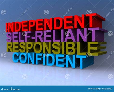 Independent Self Reliant Responsible Confident Stock Illustration