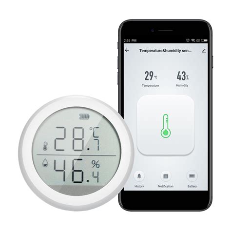 White Smart Temperature Humidity Monitor Wireless Thermometer