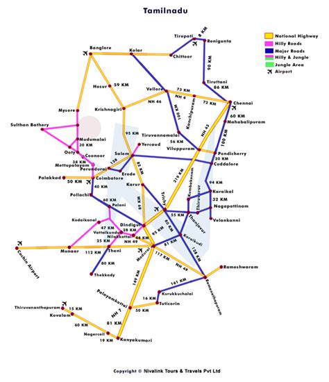 As of december 2020, the line's alignment has not been finalized. Tourist Map of Tamilnadu for Travel Packages