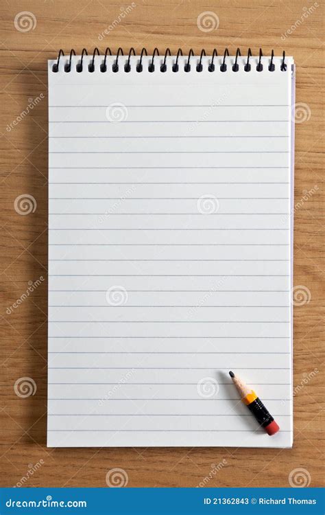 Blank Notepad And Pencil Stock Image Image Of Notepad 21362843