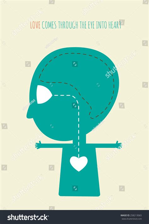 Anatomy Love Comes Through Eyes Into Stock Vector Royalty Free