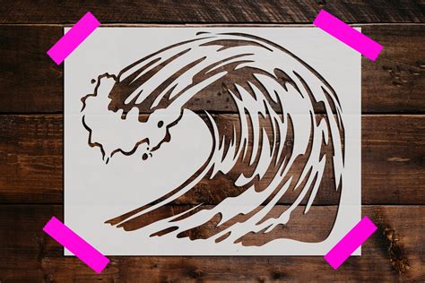 Wave Stencil Reusable Wave Stencil Diy Craft Stencil Large Etsy