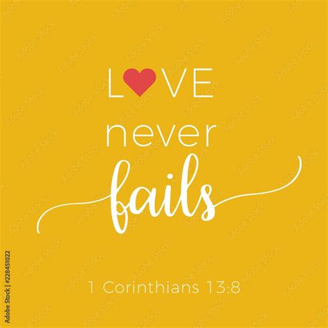 Biblical Phrase From 1 Corinthians 138 Love Never Fails Stock Vector