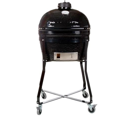 Primo Ceramic Charcoal Smoker Grill On Cradle Oval Junior Bbqguys