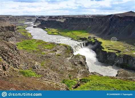 Iceland Beautiful Landscape Hafragilsfoss Stock Image Image Of