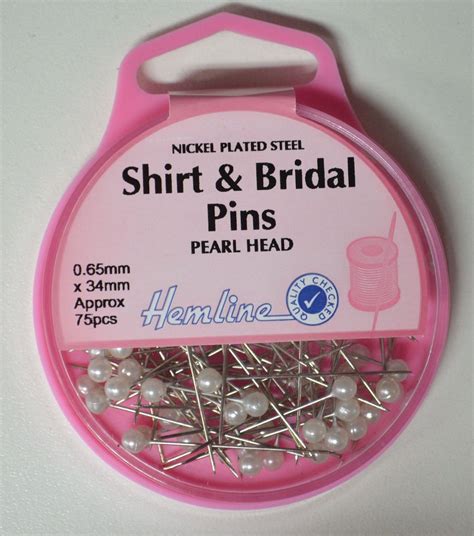 Hemline Shirt And Bridal Pins Nickle Plated Pearl Head 34mm X 065mm