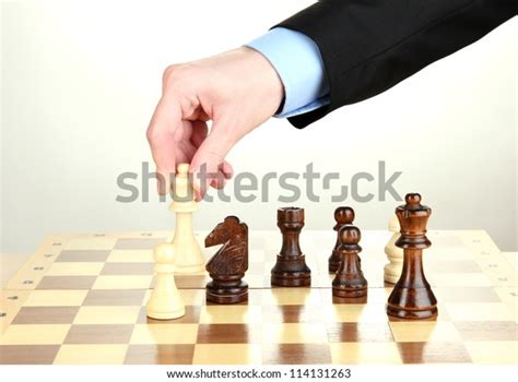 Businessman Playing Chess Isolated On White Stock Photo 114131263