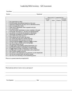Leadership Skills Inventory Self Assessment Fill And Sign Printable