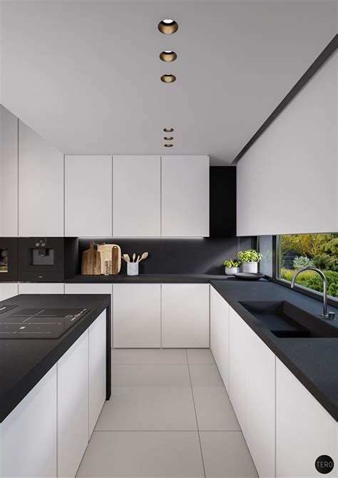 • add storage and style with modern wood cabinets • cabinets ship next day. Three black and white interiors that ooze class | White ...