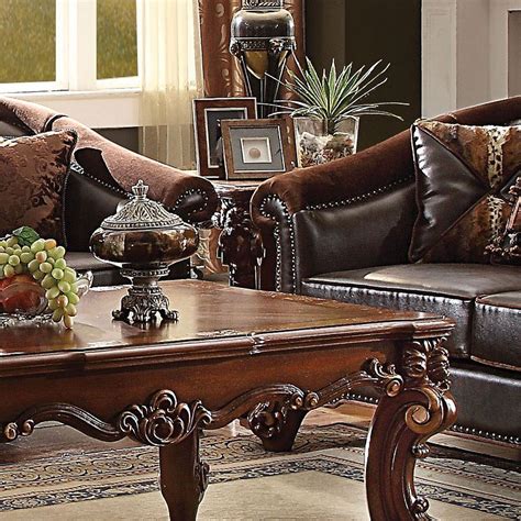 Vendome Ii Living Room Set Dark Brown Acme Furniture Furniture Cart