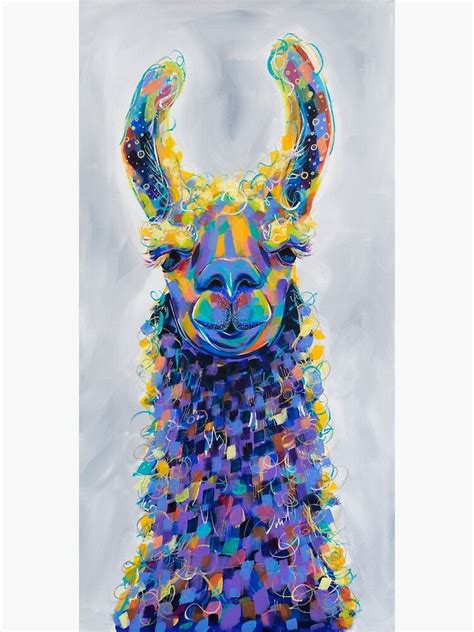 Chauncey Colorful Llama Painting Canvas Print For Sale By Amyec