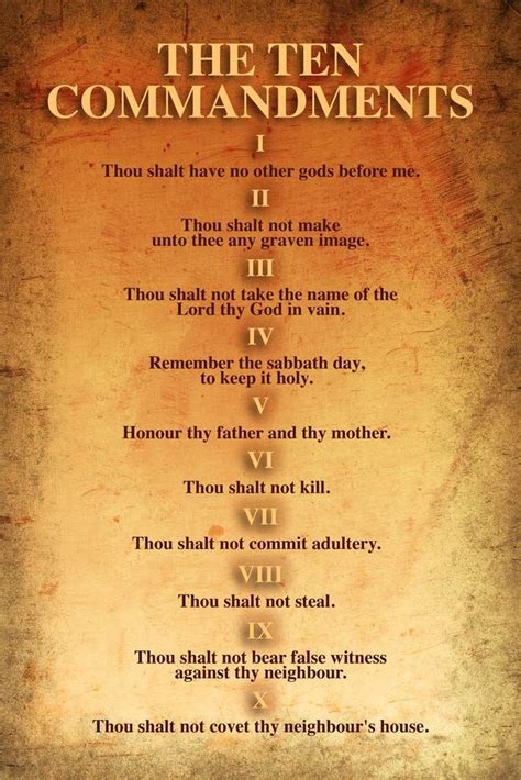 The 10 Commandments Printable You Shall Have No Other Gods Before Me