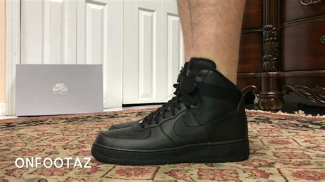 Nike Air Force 1 High Black On Foot Youtube