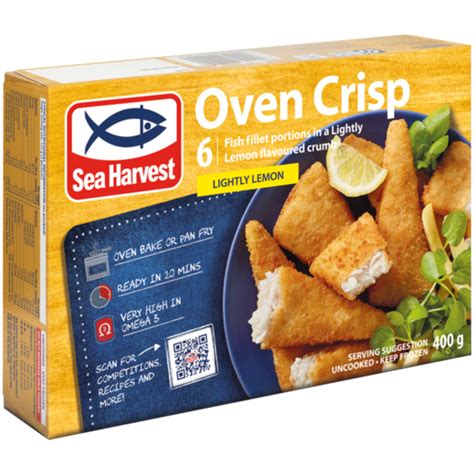 Sea Harvest Oven Crisp Frozen Lightly Lemon Crumbed Fish Fillet 6