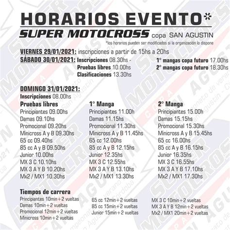 Úbice te dejamos los horarios de la copa san agustín