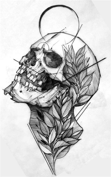 Amazing Ideas Skull Tattoo Sketches New Concept