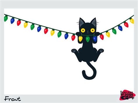 Funny Black Cat Vs Christmas Lights Holiday Postcards Set Of Etsy