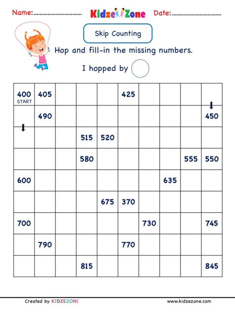 Grade 2 Math Numbers Skip Counting By 5 400 To 845