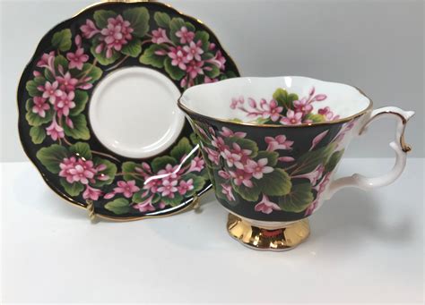 Mayflower Pattern By Royal Albert Tea Cup And Saucer Provincial Flowers Series Antique Teacups