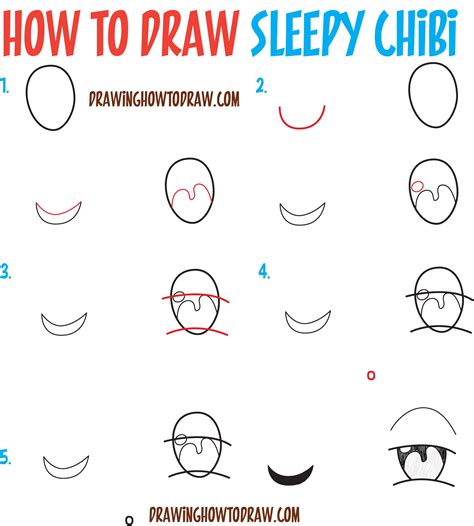 How To Draw Tired Sleepy Exhausted Chibi Expressions Easy Step By