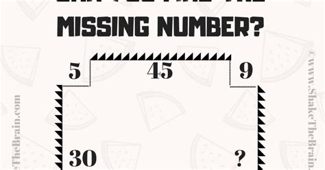 Missing Number Brain Teaser For Kids With Solution