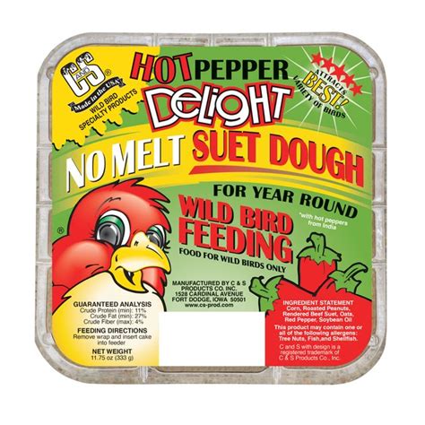 C S Hot Pepper Delight No Melt Suet Dough Wild Bird Food Oz Tray