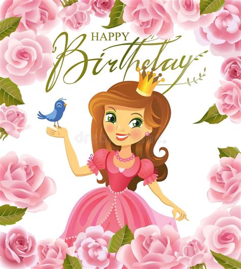 Feliz Cumpleaños Princesa Tarjeta De Felicitación Ilustración Del