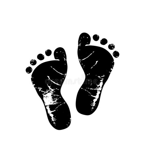 Baby Footprints And Butterfly Vector Stock Vector Illustration Of