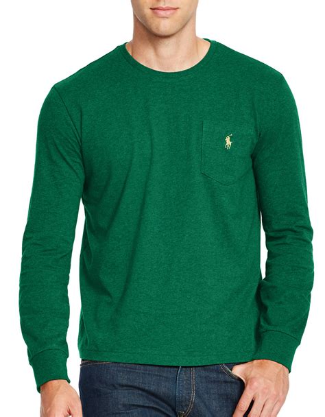 Polo Ralph Lauren Long Sleeve Crewneck Shirt In Green For Men Lyst
