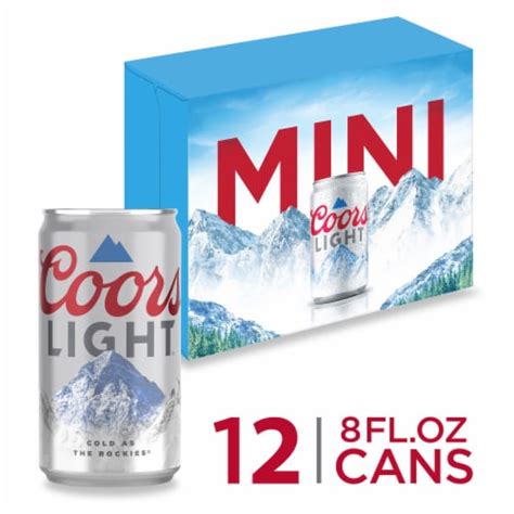 Coors Light American Style Light Lager Beer 12 Cans 8 Fl Oz King