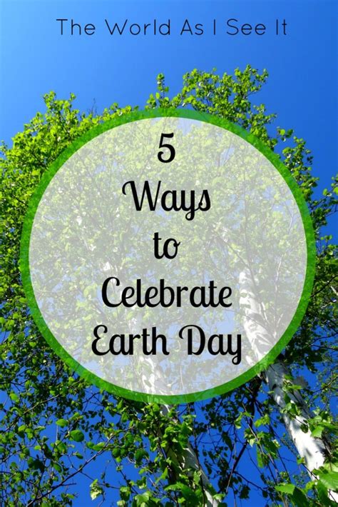 Hundreds of events and outreach activities bring together governments, businesses, ngos, the media, and. 5 Ways to Celebrate Earth Day * The World As I See It